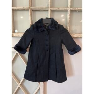 Stephanie Mathews Kids size 2T dark blue wool blend dress coat